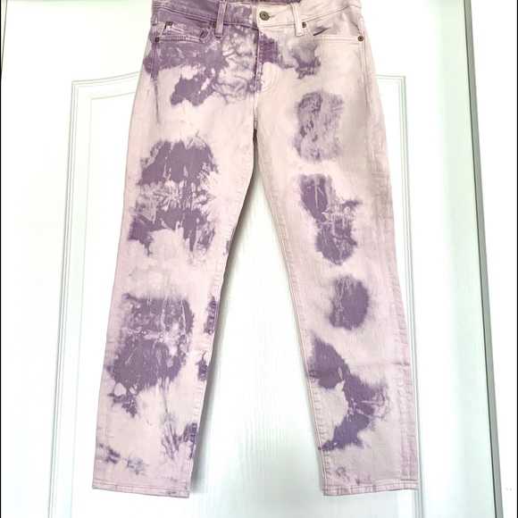 7 For All Mankind NWT Roxanne Crop Cloud Tie Dye - Picture 2 of 8